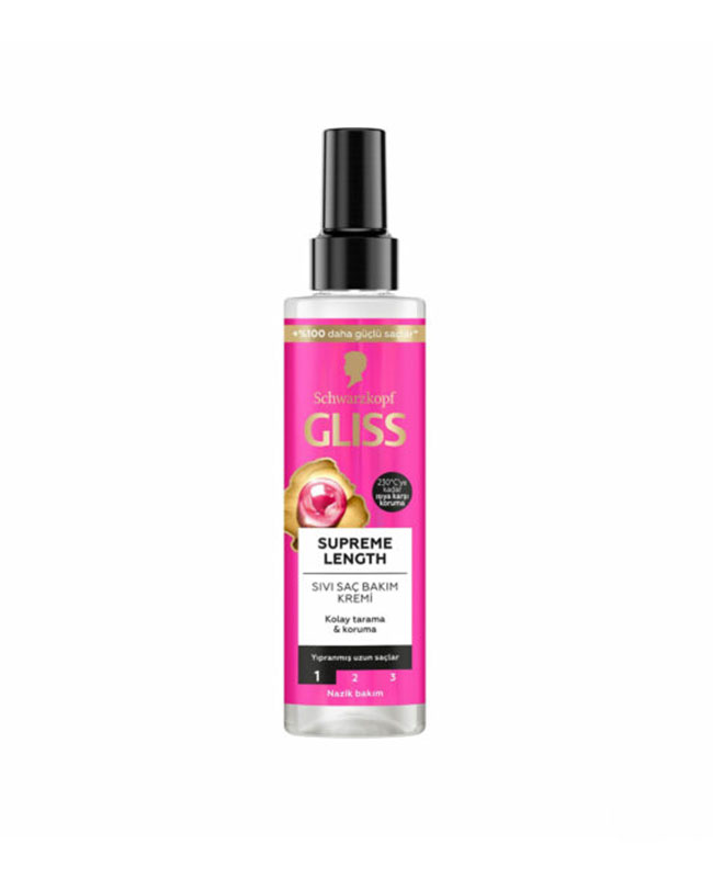اسپری دوفاز بازسازی موهای آسیب دیده و ضعیف GLISS مدل SUPREME LENGTH